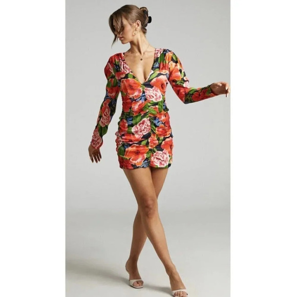 Atoir Star Dress in Scarlet Rose XSmall 2 New Womens Long Sleeve Satin Mini - Picture 9 of 14